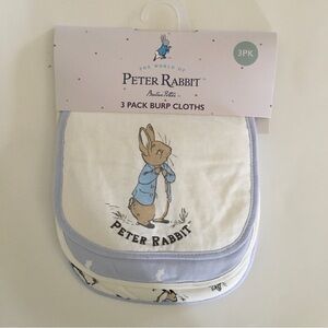 NEW Burp Cloths 3 Pack Peter Rabbit Theme Soft Cotton/Polyester | Disney Baby